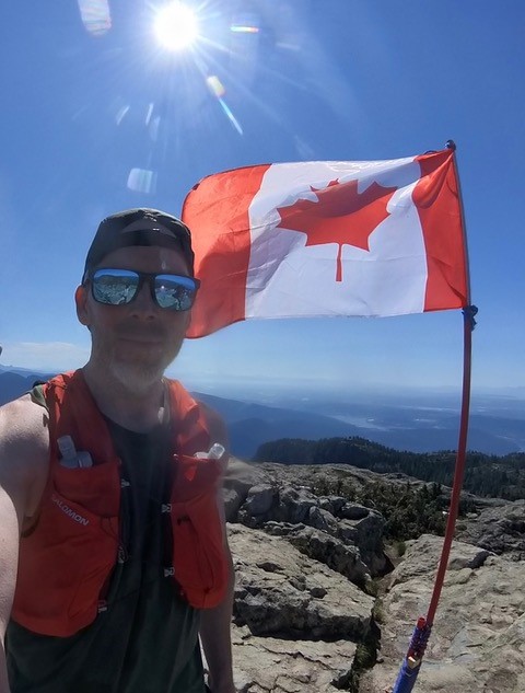 Stu with Canada flag